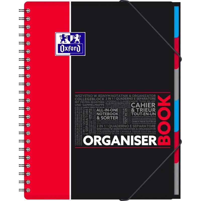 ORGANISERBOOK OXFORD ETUDIANT I+4 A4+ 160P SEYES ROUGE