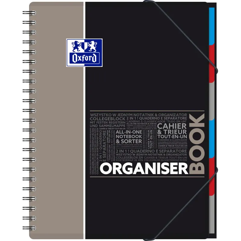 ORGANISERBOOK OXFORD ETUDIANT I+4 A4+ 160P SEYES GRIS