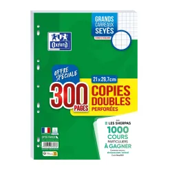 COPIES DOUBLES OXFORD PERFOREES 210X297 FILM 300P OPTIK P. SEYES