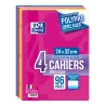 LOT DE 4 CAHIERS OPENFLEX AGRAFE 240X320 96P OPTIK P. SEYES ASSORTI
