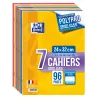 LOT DE 7 CAHIERS OPENFLEX AGRAFE 240X320 96P OPTIK P. SEYES ASSORTI