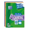 LOT DE 4 CAHIERS OPENFLEX AGRAFE 240X320 48P SEYES ASSORTI