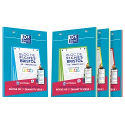 BLOC BRISTOL OXFORD 148X210 30 FICHES PERFOREES Q5 COUL ASSORTI