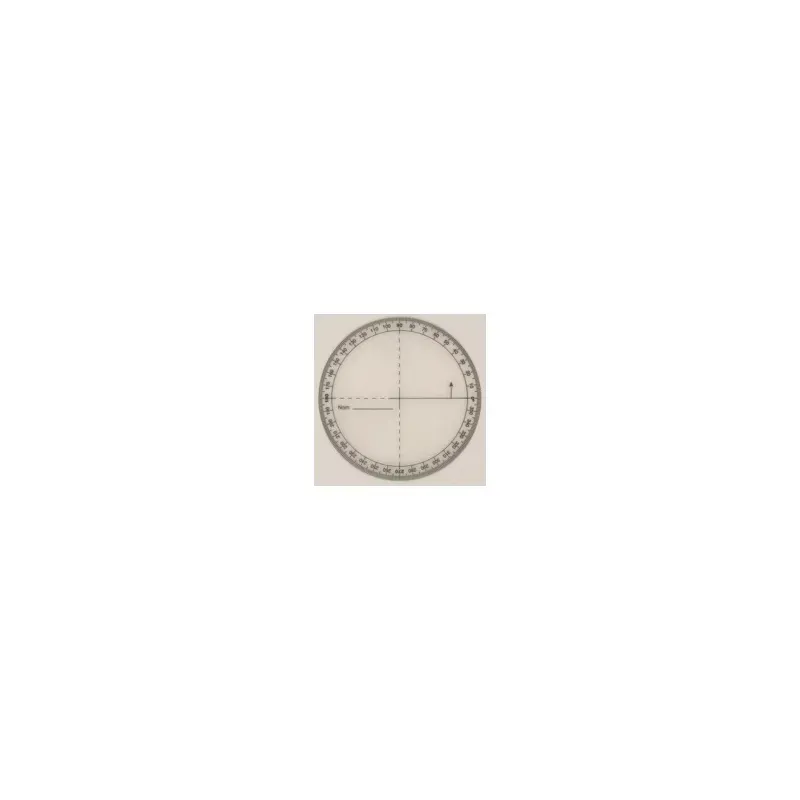 RAPPORTEUR CIRCULAIRE 360°  12CM CENTRE+AXES TRANSPARENT SOUPLE