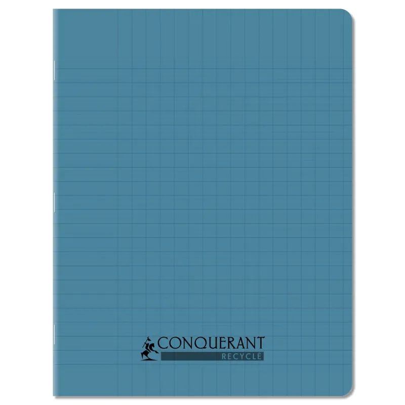 CAHIER PP RECYCLE 17X22 96P SEYES BLEU