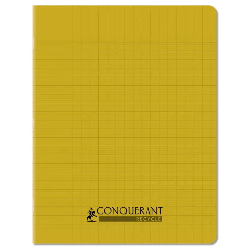 CAHIER PP RECYCLE 17X22 96P SEYES JAUNE