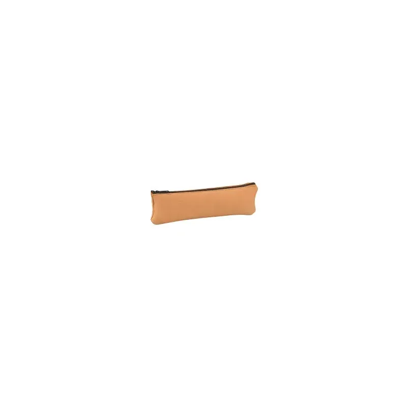 FOURRE-TOUT PLAT OXFORD CUIR NATUREL BEIGE