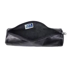 FOURRE-TOUT ROND OXFORD CUIR EBENE NOIR