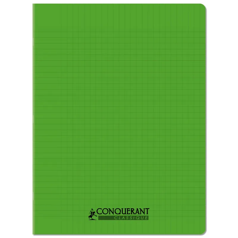 CAHIER PP VERT 24X32 48P SEYES 90G PIQURE