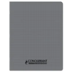 CAHIER PP GRIS 17X22 96P SEYES 90G PIQURE