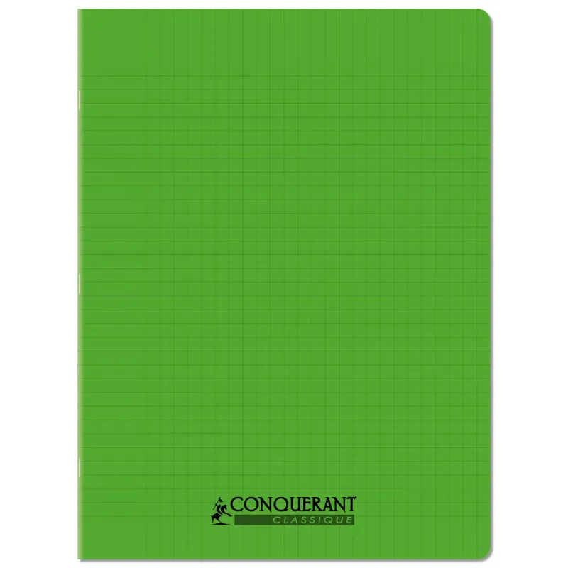 CAHIER PP VERT 24X32 96P SEYES 90G PIQURE