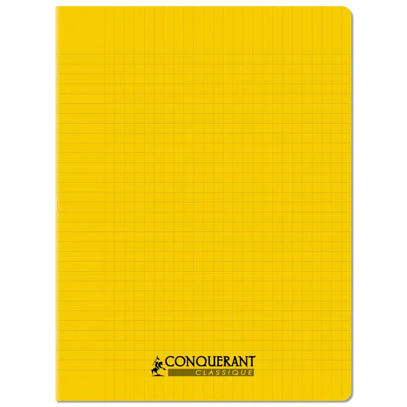 CAHIER PP JAUNE 24X32 96P SEYES 90G PIQURE