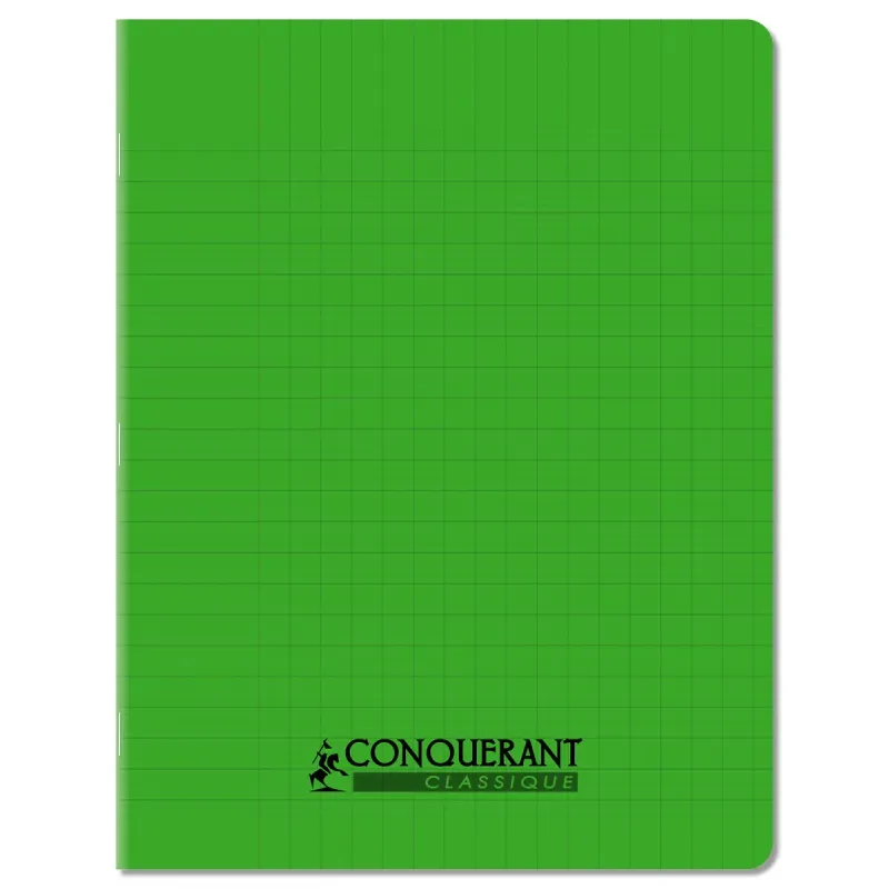 CAHIER PP VERT 17X22 96P SEYES 90G PIQURE