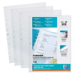 10 POCHETTES PERFOREES POUR PROTEGE-DOCUMENTS VARIO-ZIP