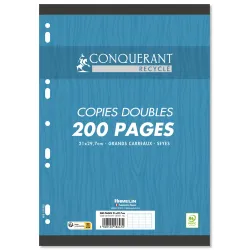 COPIES DOUBLES RECYCLE 21X29,7 SEYES 200P 90G BLANC