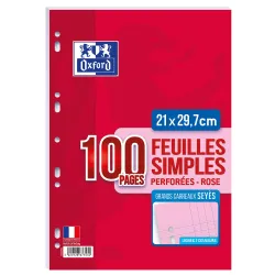 FEUILLETS MOBILES 21X29,7 100P SEYES 90G ROSE