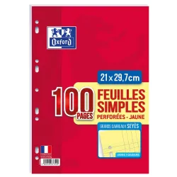 FEUILLETS MOBILES 21X29,7 100P SEYES 90G JAUNE