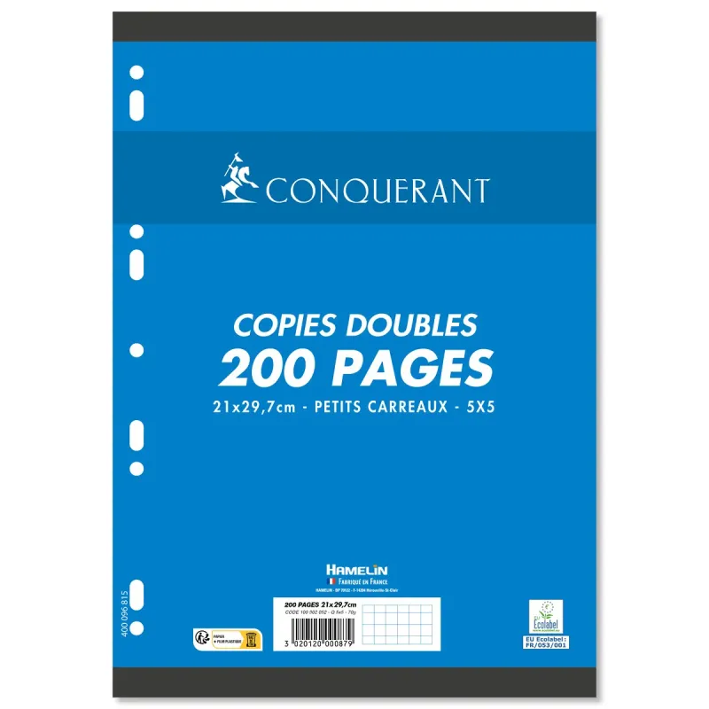 COPIES DOUBLES 21X29,7 200P 5X5 70G BLANC