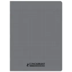 CAHIER PP GRIS 24X32 96P SEYES 90G PIQURE