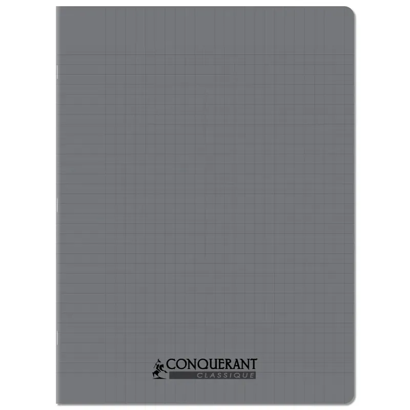 CAHIER PP GRIS 24X32 96P SEYES 90G PIQURE