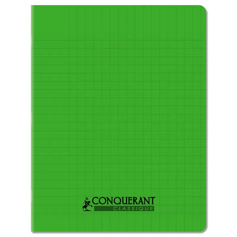 CAHIER PP VERT 17X22 140P SEYES 90G PIQURE