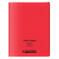 CAHIER A RABAT ROUGE 24X32 96P SEYES