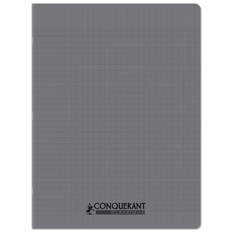 CAHIER PP GRIS 24X32 48P SEYES 90G PIQURE