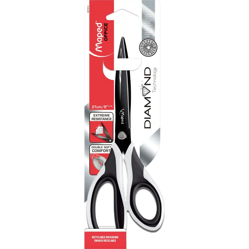 Maped - Ciseaux DIAMOND 21 cm asymétriques - Anneaux Double Peau Maped - Ciseaux DIAMOND 21 cm asymétriques - Anneaux Double Peau