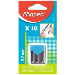 Maped - Etui de 10 mines 2 mm  pour compas, blister