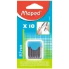 Maped - Etui de 10 mines 2 mm  pour compas, blister