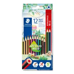 Noris® colour 185 UW - Etui carton 12 crayons de couleur assortis en bois upcyclé
Bonus Pack 10 + 2 offerts