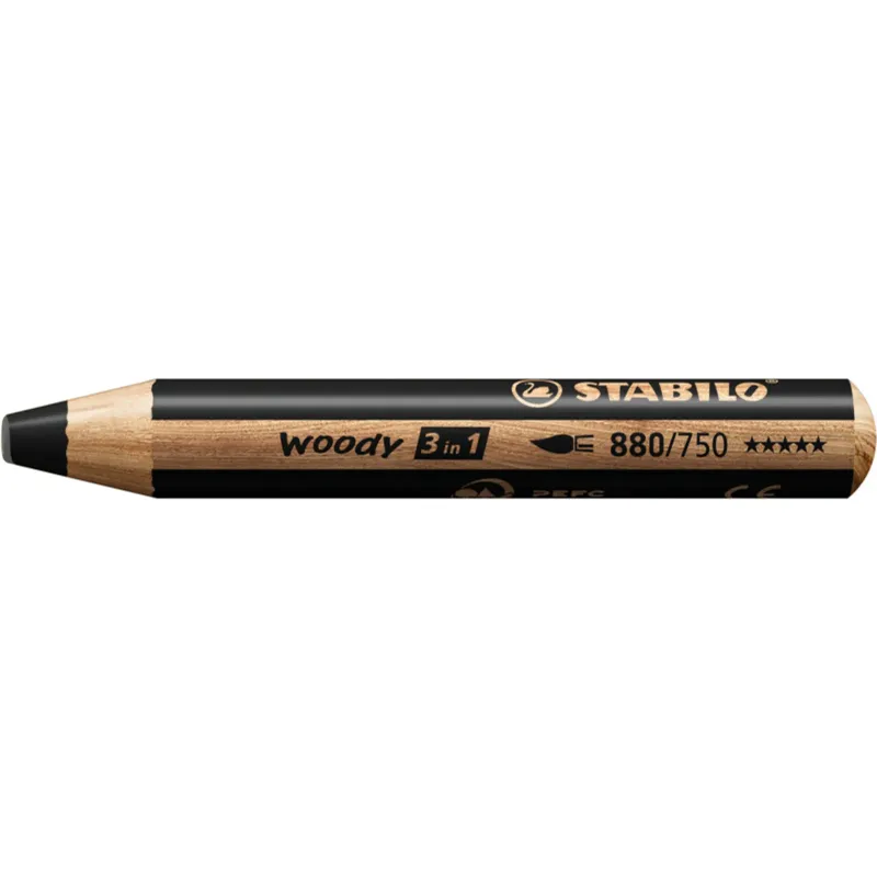 Crayon multi-talents STABILO woody 3 in 1 - noir Crayon multi-talents STABILO woody 3 in 1 - noir