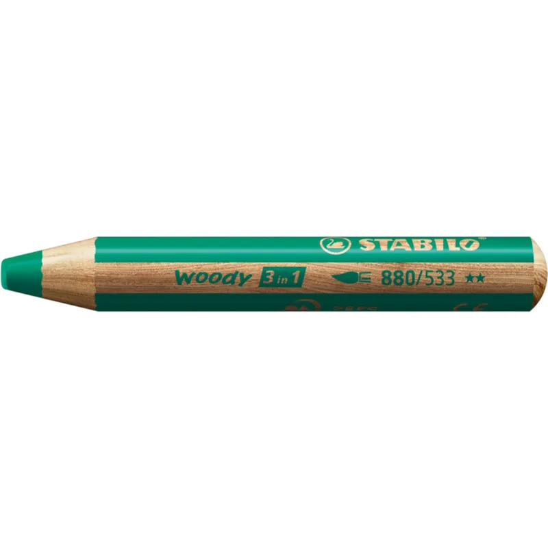 Crayon multi-talents STABILO woody 3 in 1 - vert foncé