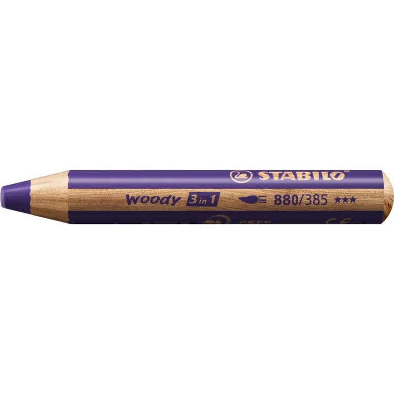 Crayon multi-talents STABILO woody 3 in 1 - violet