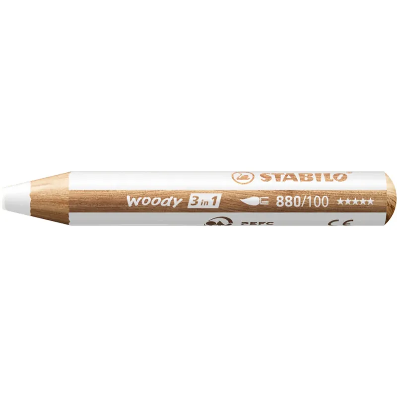 Crayon multi-talents STABILO woody 3 in 1 - blanc