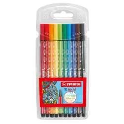 Etui chevalet x 10 feutres de dessin pointe moyenne STABILO Pen 68