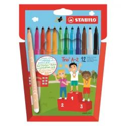 Etui carton x 12 feutres de coloriage pointe moyenne STABILO Trio A-Z