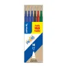 SET DE 6 RECHARGES FRIXION - 3X BLEU NOIR ROUGE VERT - POINTE MOYENNE