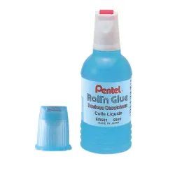 PENTEL, Roll'n Glue, colle liquide transparente ER501, flacon bleu 55 ml