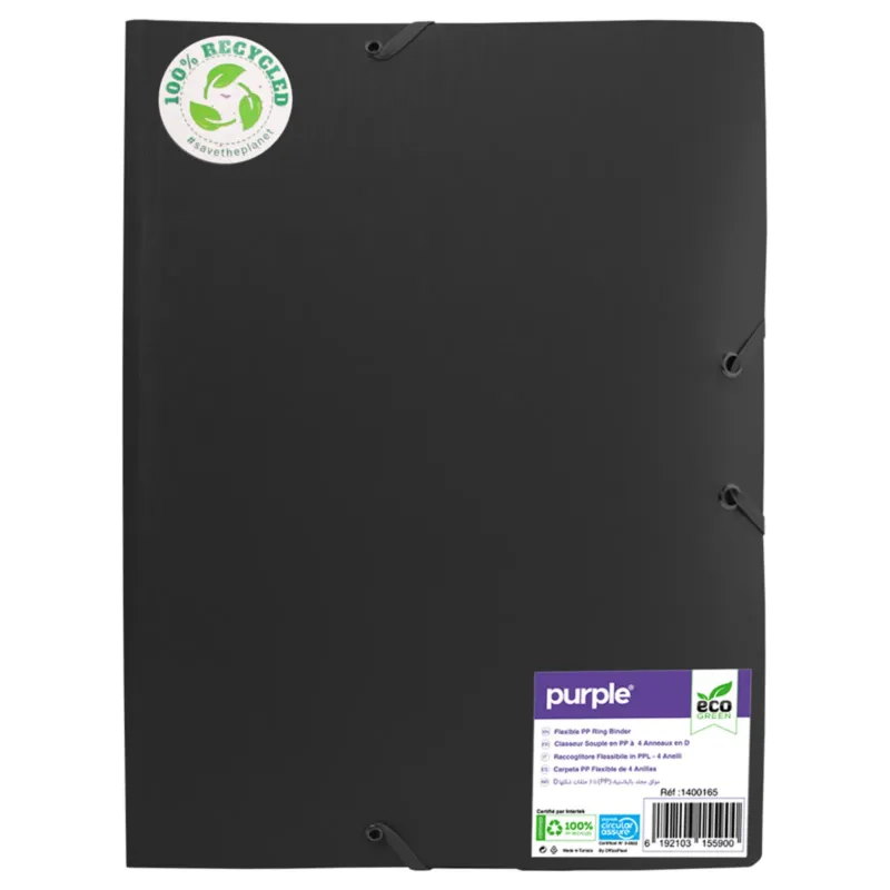 ECO-GREEN CHEMISE 3 RBTS PP RECYCLE COLORIS NOIR