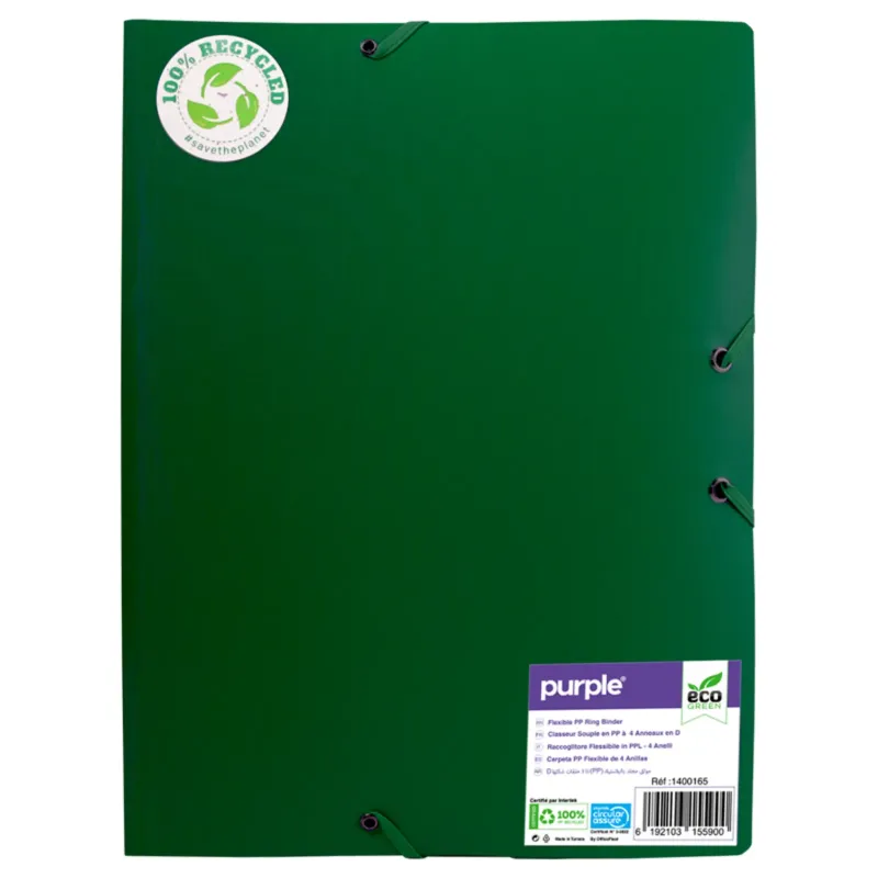 ECO-GREEN CHEMISE 3 RBTS PP RECYCLE COLORIS VERT