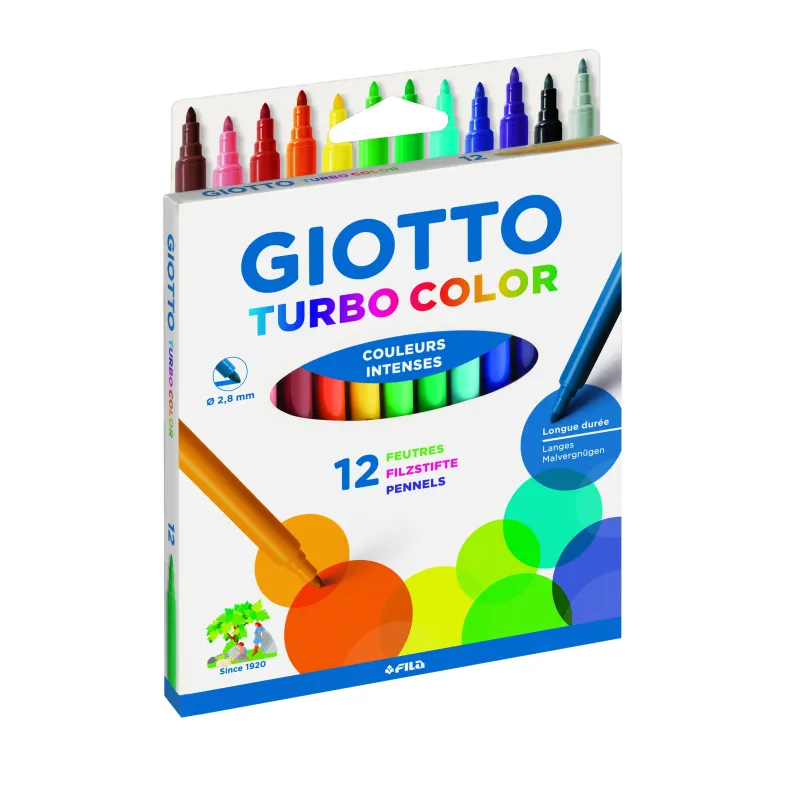 GIOTTO TURBO COLOR - ETUI DE 12 FEUTRES ASSORTIS