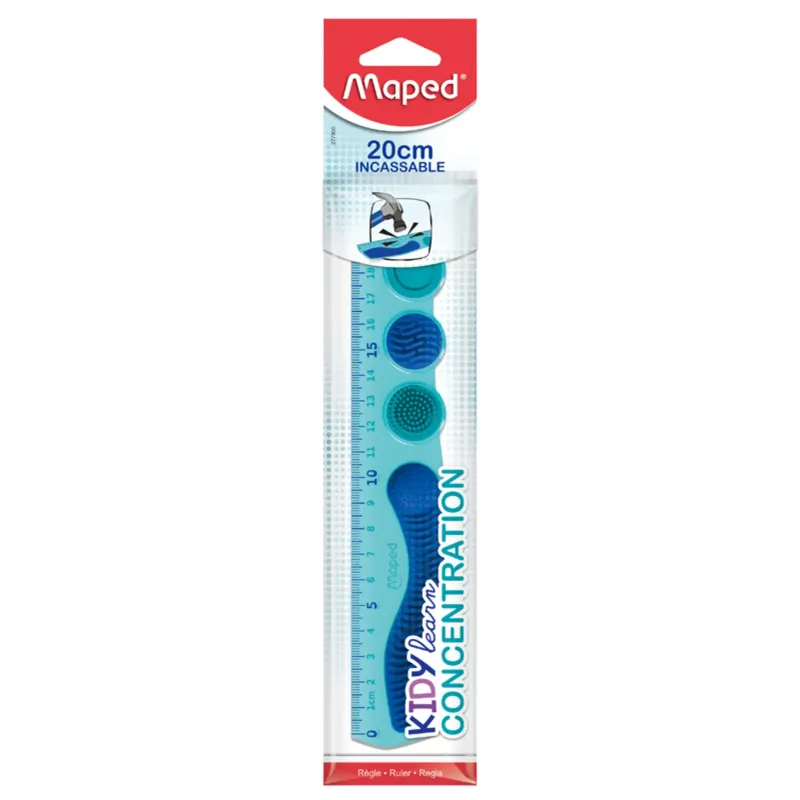 Maped - Règle 20 cm incassable KIDY LEARN CONCENTRATION, texturée