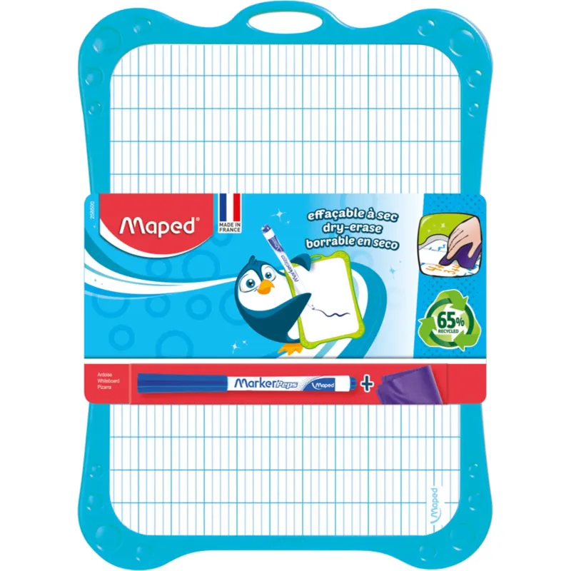 Maped - Kit ardoise blanche avec 1 porte accessoires + 1 brosse + 1 feutre, sous sachet brochable Maped - Kit ardoise blanche avec 1 porte accessoires + 1 brosse + 1 feutre, sous sachet brochable