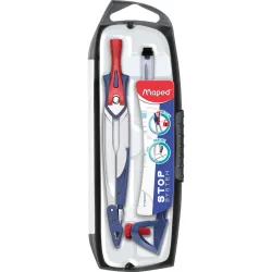Maped - Coffret 3 pièces STOP SYSTEM : 1 compas, 1 bague, 1 étui-mines