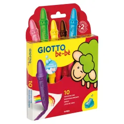 GIOTTO BÉ-BÈ - ETUI 10 MAXI CRAYONS CIRE + 1 TAILLE CRAYON