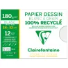 POCHETTE 12F DESSIN BLANC RECYCLE 24X32 180G