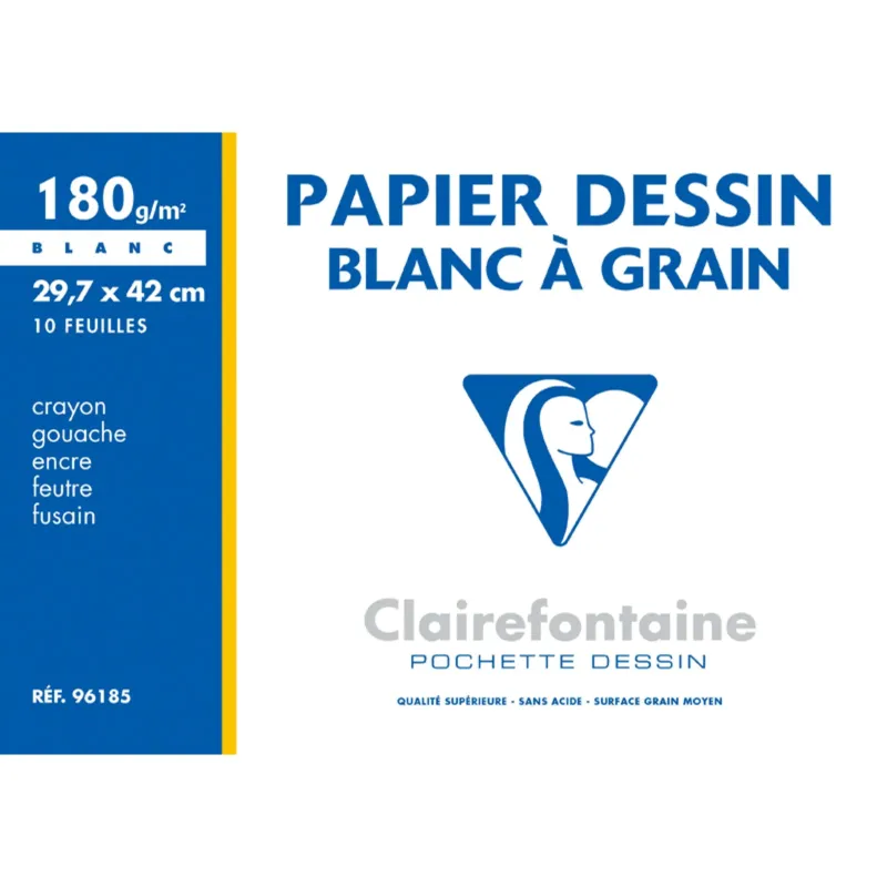 POCHETTE 10F DESSIN BLANC A3 180G POCHETTE 10F DESSIN BLANC A3 180G