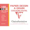 POCHETTE 12F DESSIN COULEURS PASTELS 24X32 160G
