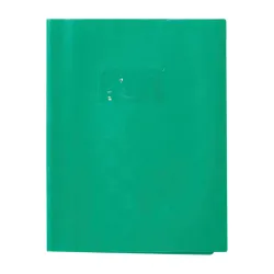 PROTEGE-CAHIER PLASTIQUE 17X22 2 RABATS VERT
